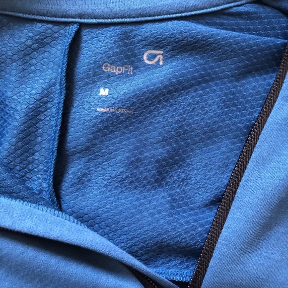 Gapfit Athletic Mens Long Sleeve Pullover Blue Zip Up Pullover SZ M - Picture 5 of 5